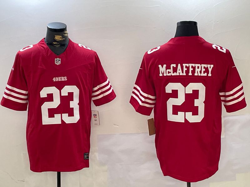 Men San Francisco 49ers #23 Mccaffrey Red Three generations 2024 Nike Vapor Limited NFL Jersey style 5->san francisco 49ers->NFL Jersey